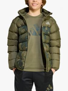 Детская утепленная куртка с капюшоном adidas, Olive Strata