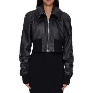 Кожаная куртка с заниженным плечом RICK OWENS, черный
