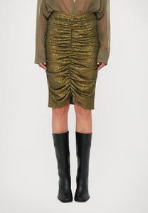 Юбка Norma Kamali SHIRRED FRONT SKIRT TO KNEE, Bark/Gold-Coloured