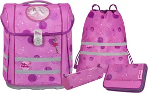 Школьная сумка McNeill "Perfecto, Pinky", светоотражающие полосы на лямках, светоотражающие поверхности, включая пенал, спортивную сумку, рулончик для карандашей и магнит с мотивом, цвет Pinky