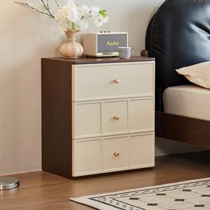 Lin'S Home Furnishing Комод 60х100х140 см для спальни и гостиной из массива дерева, серия fengtang rc2e, 3 ящика, кремовый