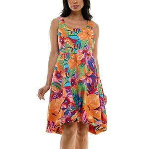 Женское платье Nina Leonard с высоким низким и объемным подолом, мультиколор