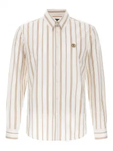 Полосатая рубашка на пуговицах Roberto Cavalli, нейтральный
