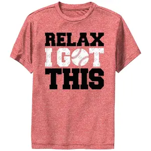 Расслабьтесь, парни! У меня есть бейсбольная футболка с графическим принтом. Licensed Character, цвет red heather