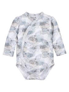 Nini Боди с длинными рукавами и рисунком бабочек, белого цвета