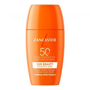 Солнцезащитный крем sun care sun sensitive tinted mattifying fluid spf 50 Lancaster, объем 30 мл