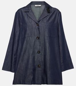 Топ из хлопкового денима с декором S Max Mara, Scuro Pulito