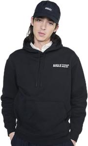 Худи AIGLE (Aigle) Официальный с логотипом, толстовка с капюшоном для мужчин, черный