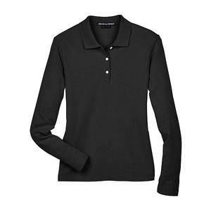 Женская поло с длинным рукавом из пике Devon & Jones, Black