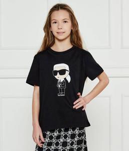 Футболка детская Karl Lagerfeld Kids с фирменным принтом, черный