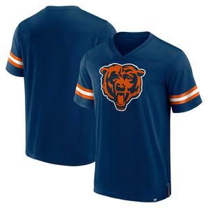 Мужская футболка из джерси Fanatics с логотипом Chicago Bears и V-образным вырезом, цвет Brs Navy