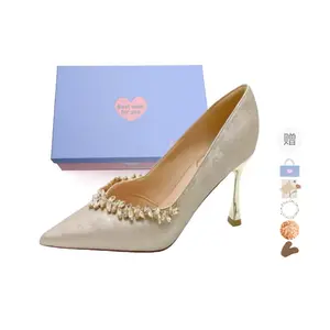 Xingdiman Тонкие каблуки на шпильке женские шампань шампань 8 см, цвет Champagne 8cm[Gift Box Set]