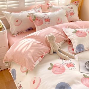 FUANNA Комплект постельного белья, 220 см, 4 предмета, AB Peach Rabbit