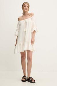 Хлопковое платье Answear Lab, бежевый