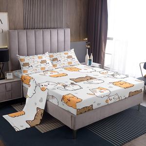 Erosebridal Комплект постельного белья Cute Kitten с милыми котятами и серым принтом, кавай дизайн для детской комнаты, Cute Cat 25