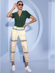 Спортивные брюки с принтом экрю и мха creation L