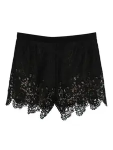 Кружевные шорты с фестонами Gemy Maalouf, черный