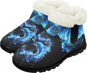 Pzuqiu Зимние детские ботинки для мальчиков и девочек, теплые походные ботинки с меховой подкладкой для улицы, теплые прогулочные ботинки, черная подошва