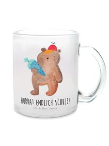 Кружка "Медведь" в форме школьного конуса с надписью на прозрачном фоне Mr. & Mrs. Panda