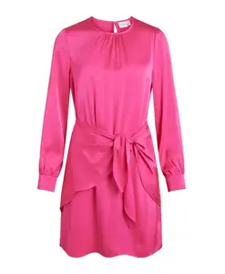 Платье фуксии с длинными рукавами Vila, розовый