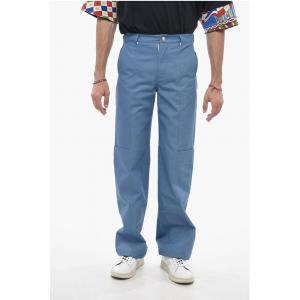 Брюки прямого кроя со шлевками для ремня We11Done, Blue