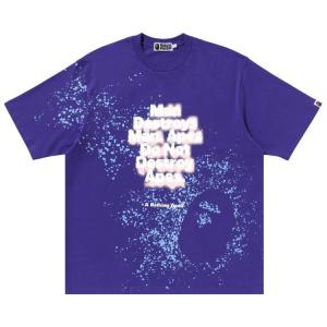 Футболка BAPE Spray Print Slogan Relaxed Fit Tee, Purple