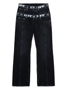 Джинсы-скейтеры с логотипом на поясе Off-White, черный