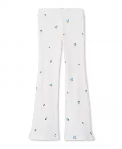 Леггинсы-клеш в рубчик для девочек Lands' End, белый