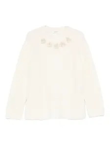 Свитер, украшенный бисером P.A.R.O.S.H., бежевый