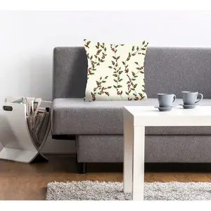 Декоративная подушка queence Julius с омелой Queence, Grün/rot + bedruckt