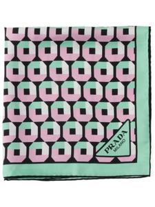 Шелковый шарф Prada, зеленый