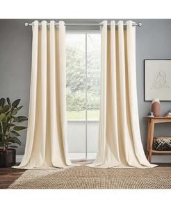 Плотные бархатные шторы на люверсах (комплект из 2 шт), ширина 52 дюйма, длина 84 дюйма Egyptian Linens, Off-white
