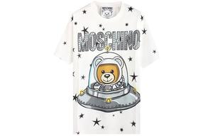 Футболка с изображением медведя, космического корабля и звезды Moschino, белый
