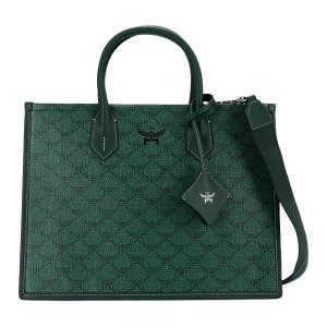 MCM Кожаная женская сумка среднего размера тёмно-зелёного цвета