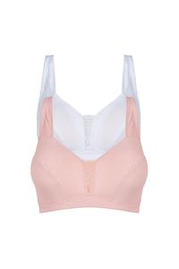 Набор из 2 бюстгальтеров Ava с кружевными вставками без косточек Cotton Traders, мультиколор