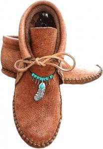 Ботинки для женщин​ ​Женские ботильоны​ ​Плоские ботинки​ Шнуровка, широкий округлый носок, ретро-уличный стиль ​Ботильоны для женщин​ Generic, Brown-A