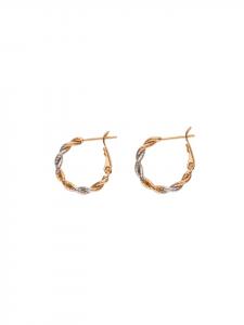 Faina Женские серьги-кольца из розового золота и серебра