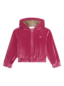 Бархатная толстовка с капюшоном и леопардовым принтом Roberto Cavalli, розовый