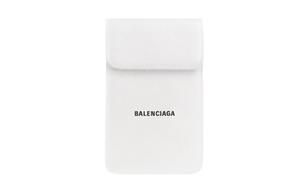 Balenciaga Кожаный чехол для телефона и карт Cash Cow мужской white