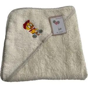 Полотенце с капюшоном ROSС KIDSLINE, 100% хлопок, капюшон, вышивка Ross, кремовый