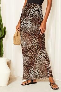 Шифоновая юбка макси с анималистичным узором Friends Like These, бежевый