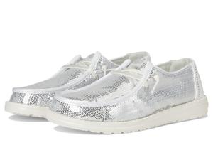 Лоферы Hey Dude Wendy Disco Sequin, Silver/White