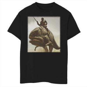 Футболка с рисунком «Звездные войны Mando Hero Shot» для мальчиков 8–20 лет Star Wars, черный