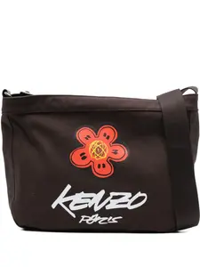 Сумка на плечо с надписью Kenzo, коричневый