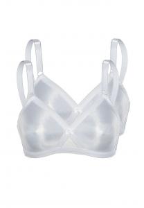Бюстгальтер с перекрестной панелью 2 шт. в упаковке Sassa, белый