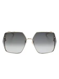 Солнцезащитные очки в массивной квадратной оправе Gucci Eyewear, золотой