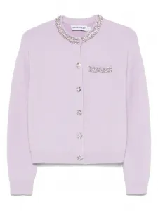 Кардиган с кристаллами Self-Portrait, фиолетовый