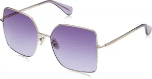 Солнцезащитные очки MaxMara MM 0062 -H 16W, цвет «блестящий палладий», прозрачно-фиолетовый /, Silver