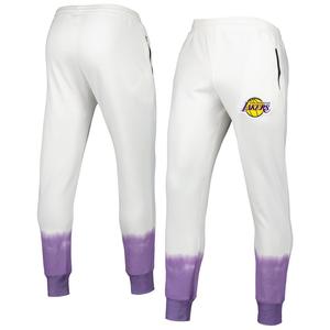 Мужские флисовые спортивные штаны FISLL Oatmeal Los Angeles Lakers Double Dribble с принтом тай-дай