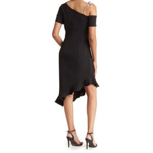 Женское платье-футляр с асимметричными бретелями и кристаллами Focus By Shani Focus By Shani